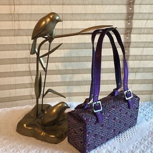 Purple Beaded Box Purse